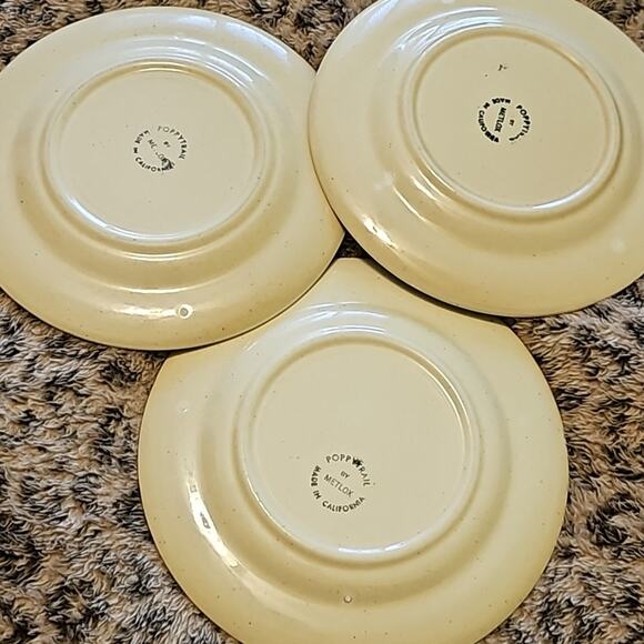 3 Metlox Poppytrail green rooster plates 7.5" - Picture 5 of 5